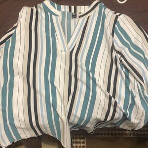 Pinstriped dress, blouse, size XL